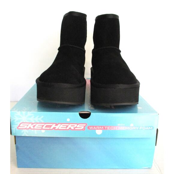 New SKECHERS Keepsakes Stacked Womens Platform Suede Pull On Boots Sz 8 - Picture 2 of 12